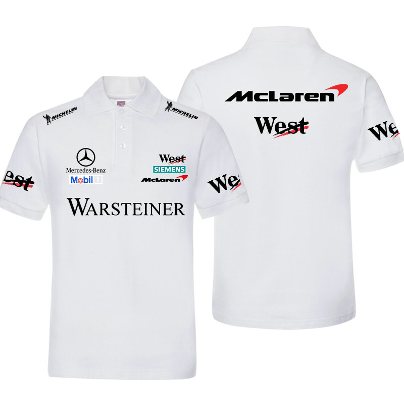 Polo West McLaren Mercedes Benz Mobil 1 Warsteiner Homme Col Revers Couleur Unie